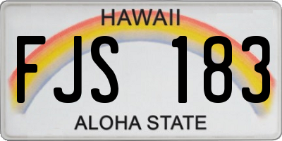 HI license plate FJS183