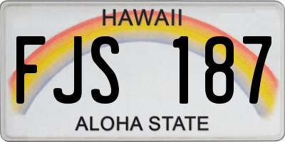HI license plate FJS187