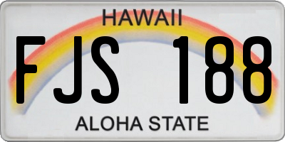 HI license plate FJS188