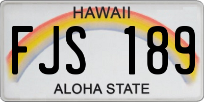 HI license plate FJS189