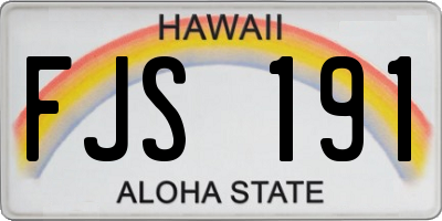 HI license plate FJS191