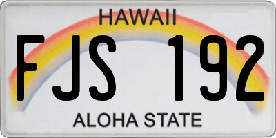 HI license plate FJS192
