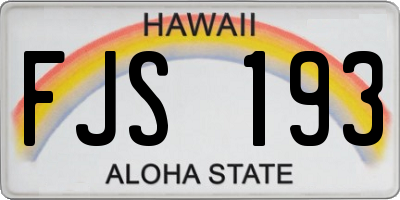 HI license plate FJS193