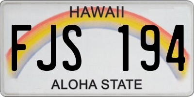 HI license plate FJS194