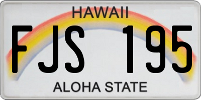 HI license plate FJS195