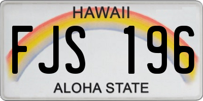 HI license plate FJS196