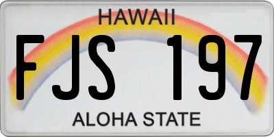 HI license plate FJS197