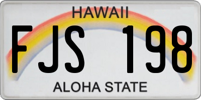 HI license plate FJS198