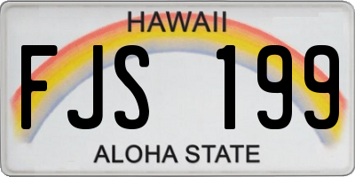 HI license plate FJS199