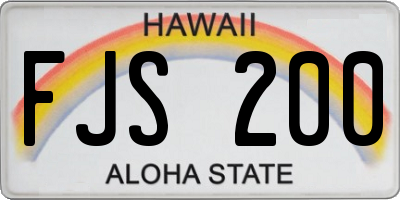 HI license plate FJS200