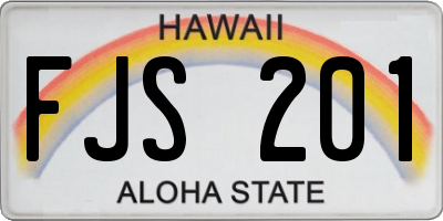 HI license plate FJS201