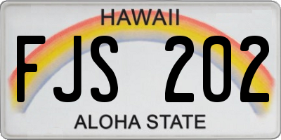 HI license plate FJS202