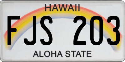 HI license plate FJS203