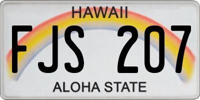 HI license plate FJS207