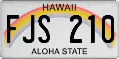 HI license plate FJS210