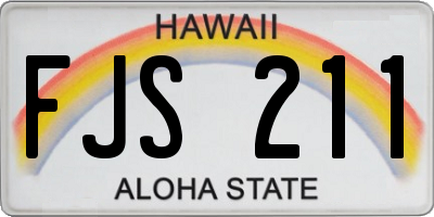 HI license plate FJS211