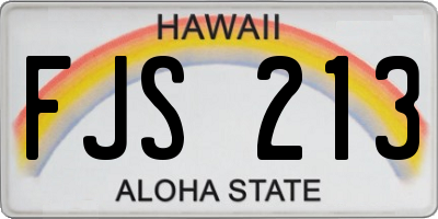 HI license plate FJS213