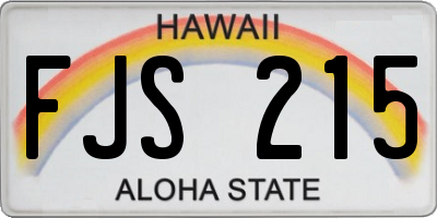 HI license plate FJS215