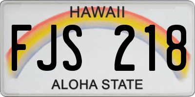 HI license plate FJS218