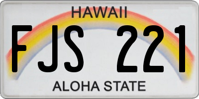 HI license plate FJS221