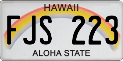 HI license plate FJS223