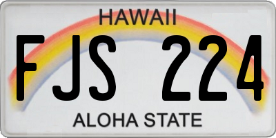 HI license plate FJS224