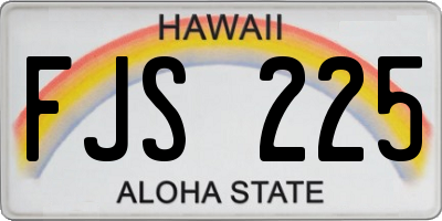 HI license plate FJS225
