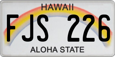 HI license plate FJS226