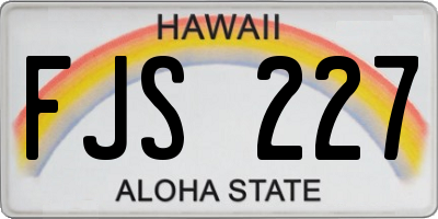 HI license plate FJS227