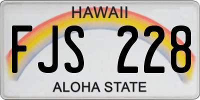 HI license plate FJS228
