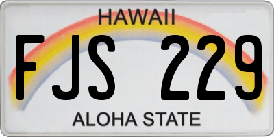 HI license plate FJS229