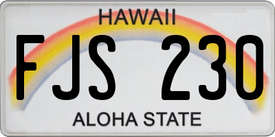 HI license plate FJS230