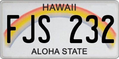 HI license plate FJS232