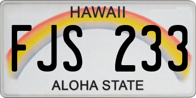 HI license plate FJS233