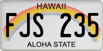 HI license plate FJS235