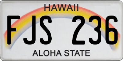 HI license plate FJS236