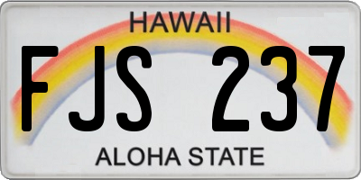 HI license plate FJS237