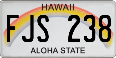 HI license plate FJS238