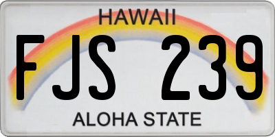 HI license plate FJS239
