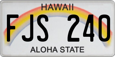 HI license plate FJS240