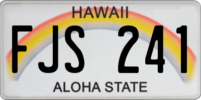 HI license plate FJS241