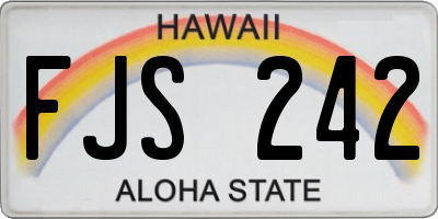 HI license plate FJS242