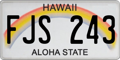HI license plate FJS243