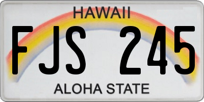 HI license plate FJS245