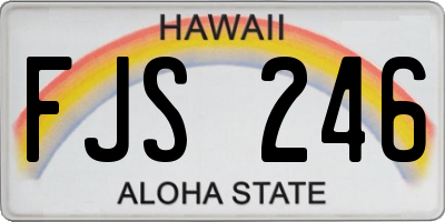 HI license plate FJS246