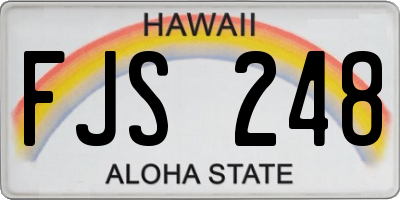HI license plate FJS248