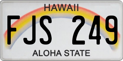 HI license plate FJS249