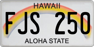 HI license plate FJS250