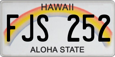HI license plate FJS252