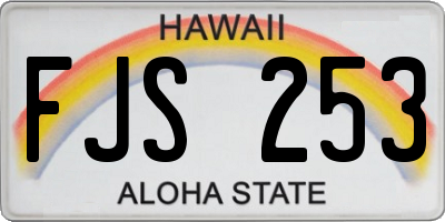 HI license plate FJS253